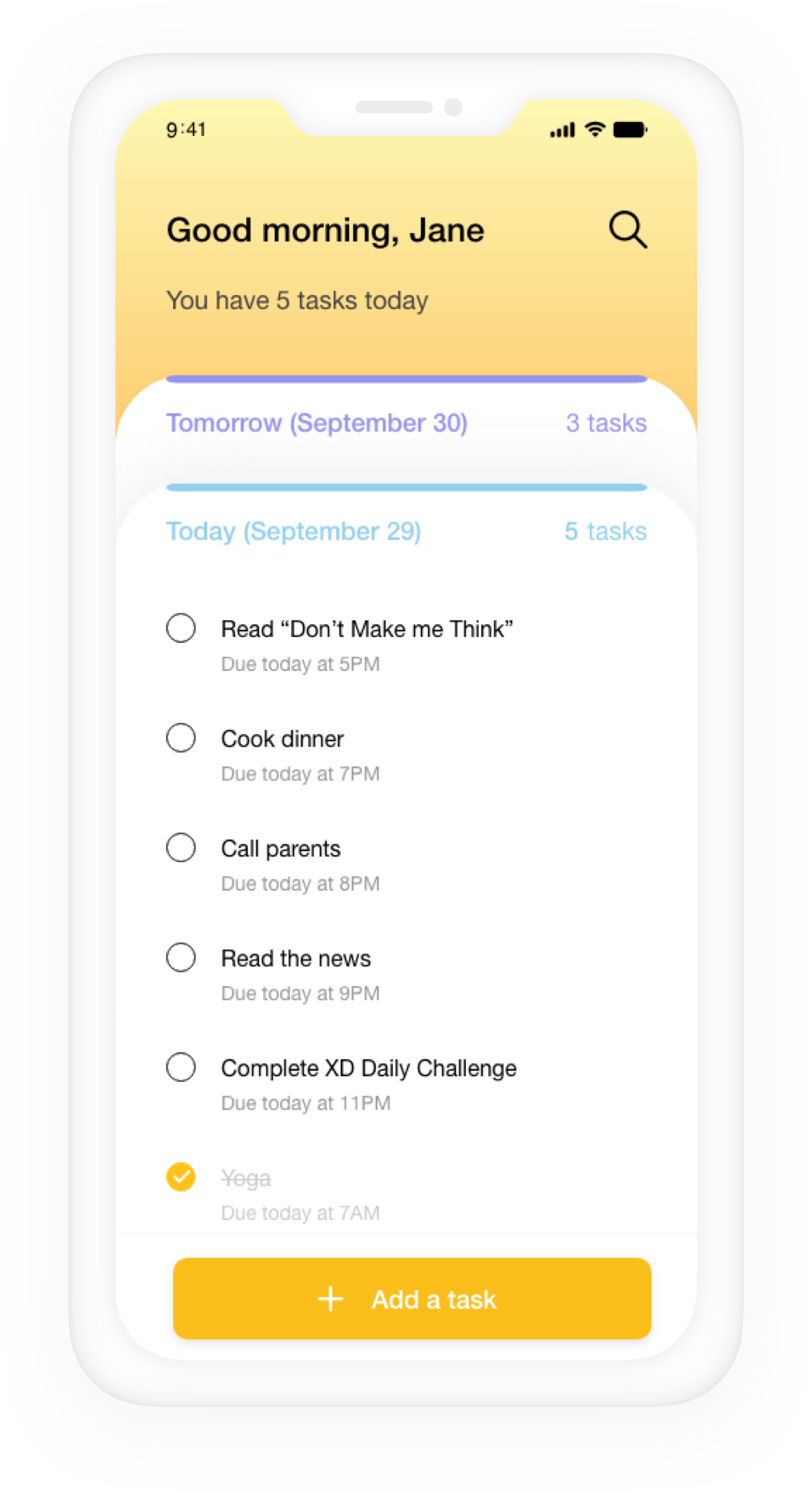 view tasks