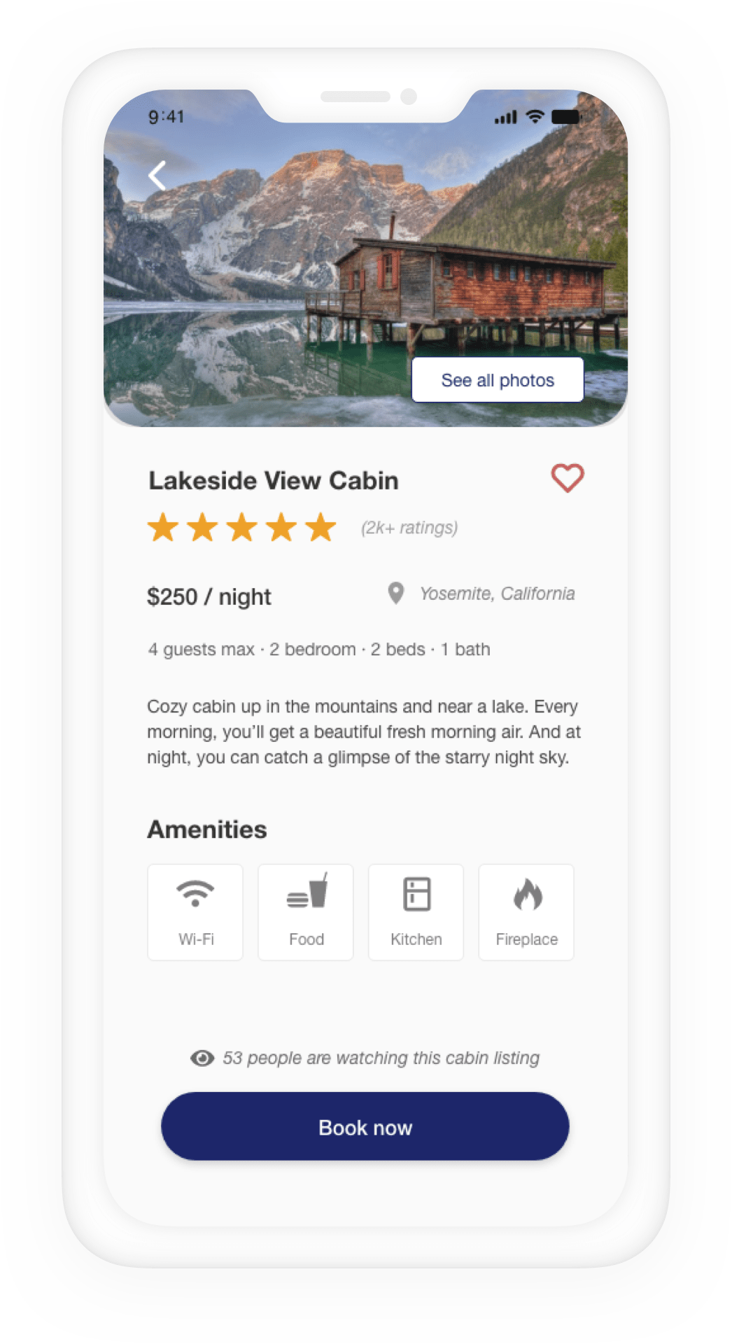 view cabin details