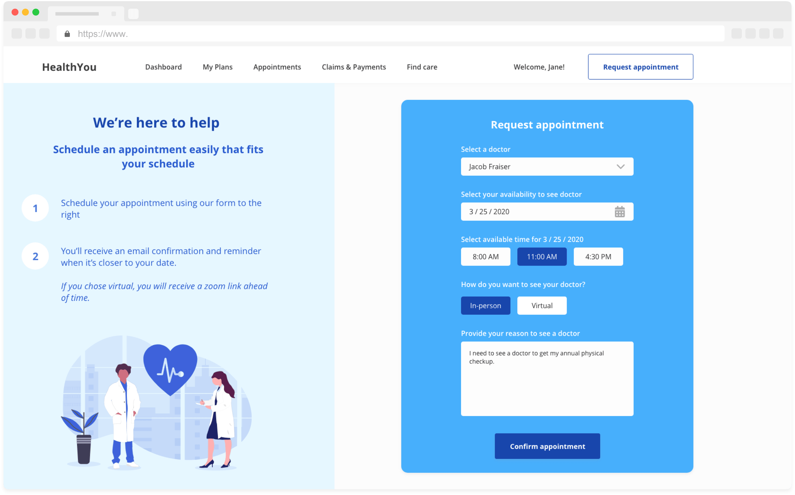 view registeration form