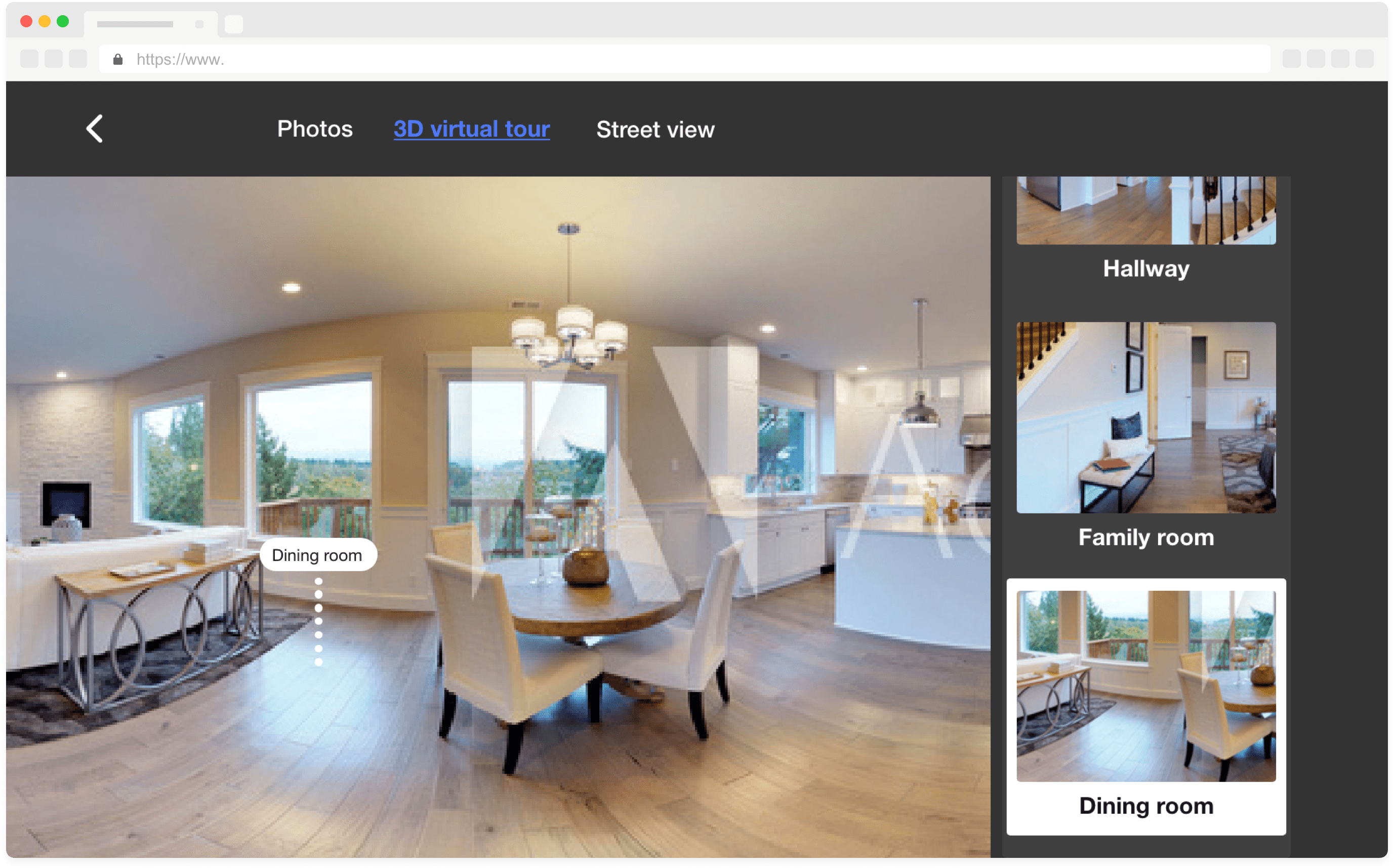 view virtual tour of dining room