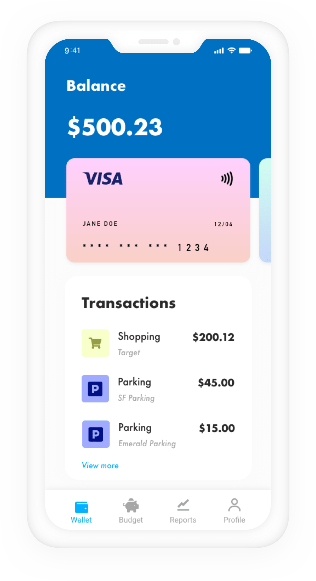 View card and transaction