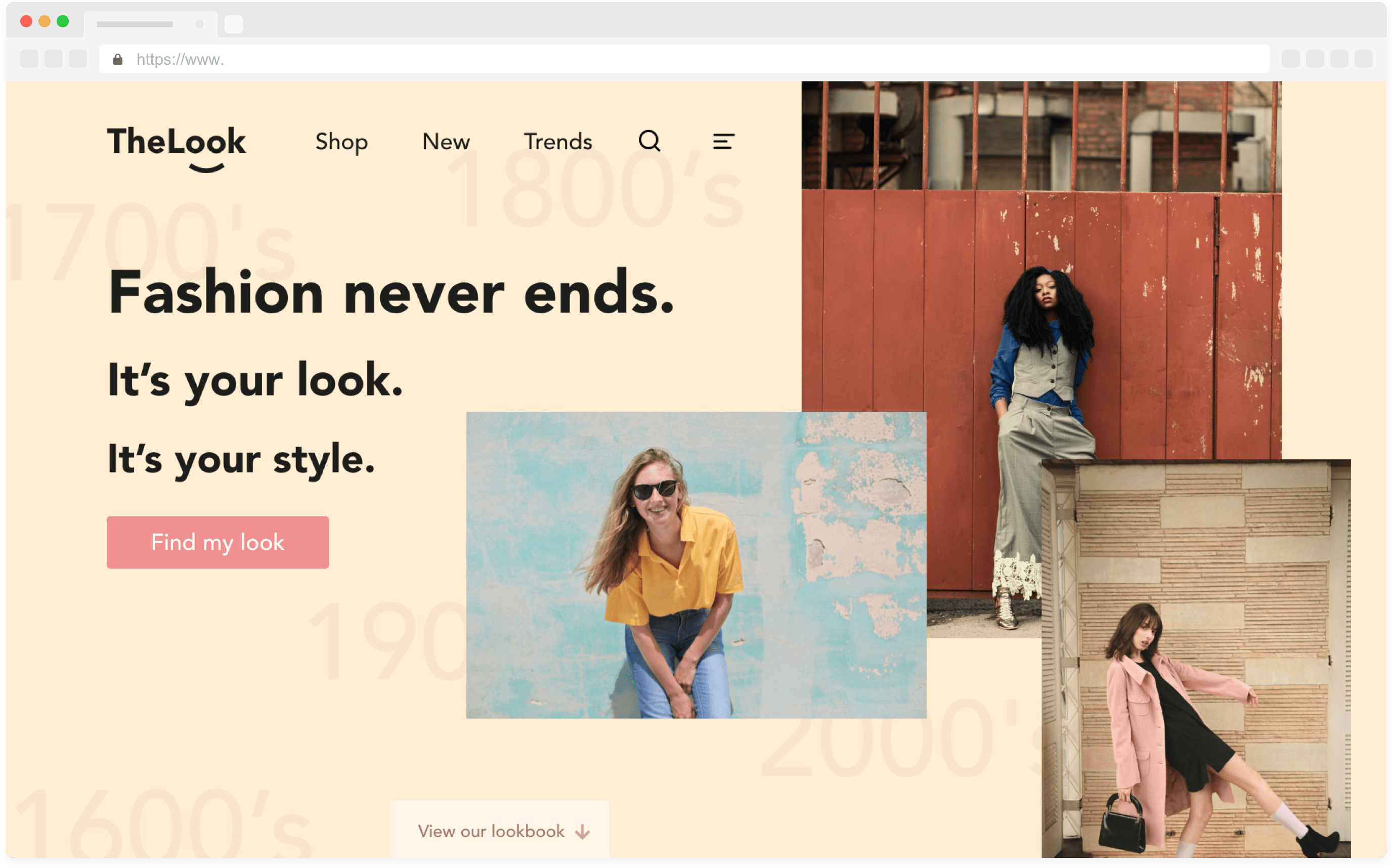 view fashion landing page